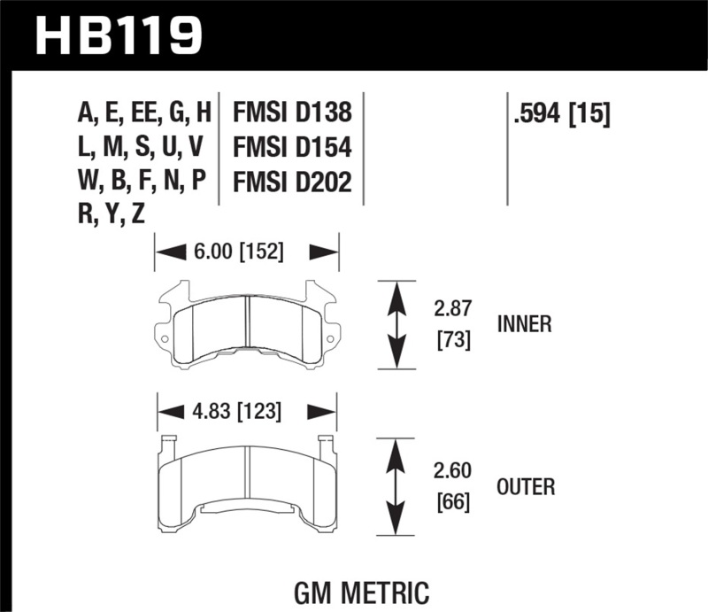 Chevrolet S10 Brake Pads - Front - Hawk Performance - HT-10 - `82-`02
